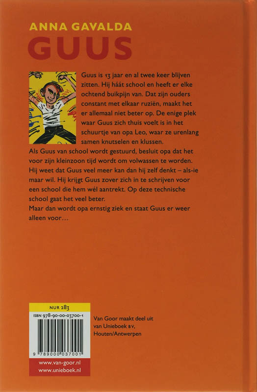 Achterkant van Guus