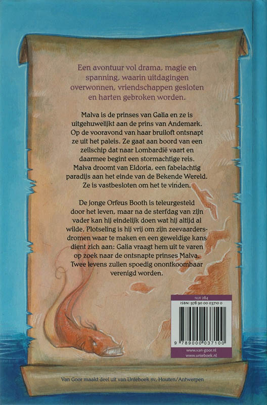 Achterkant van Prinses en de zeekapitein