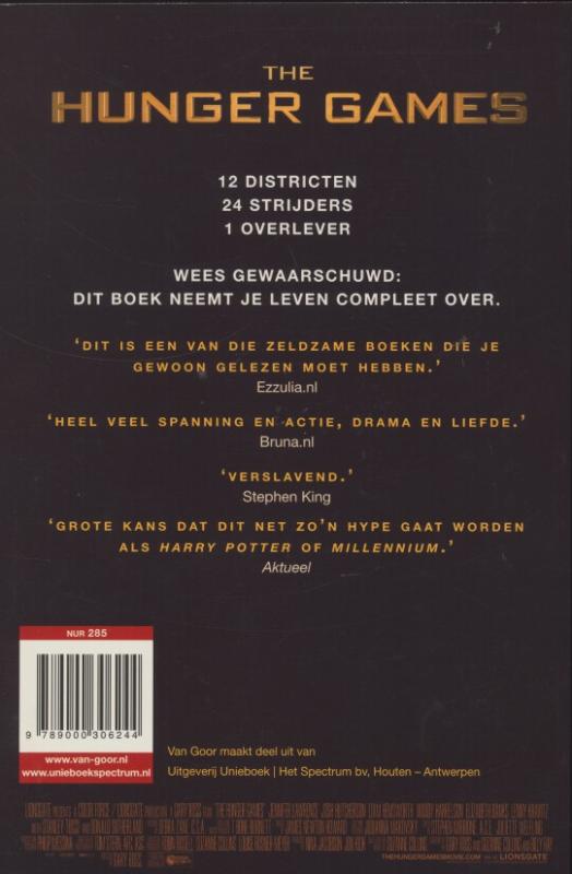 Achterkant van The Hunger Games