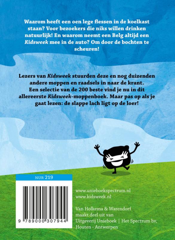 Achterkant van Kidsweek moppenboek