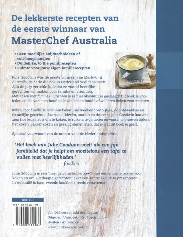 Achterkant van Koken voor familie en vrienden