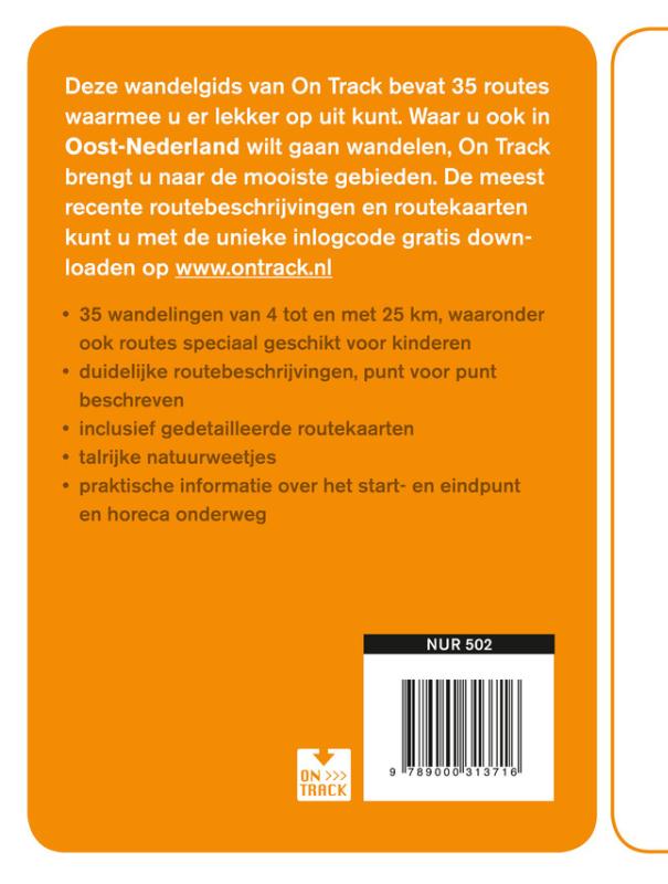 Achterkant van Oost Nederland wandelroutes