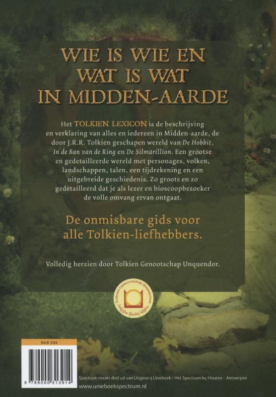 Achterkant van Tolkien lexicon
