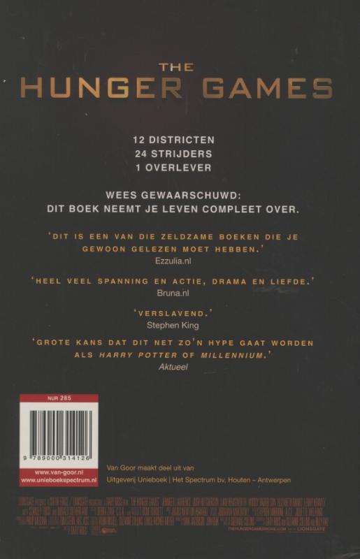 Achterkant van The Hunger games