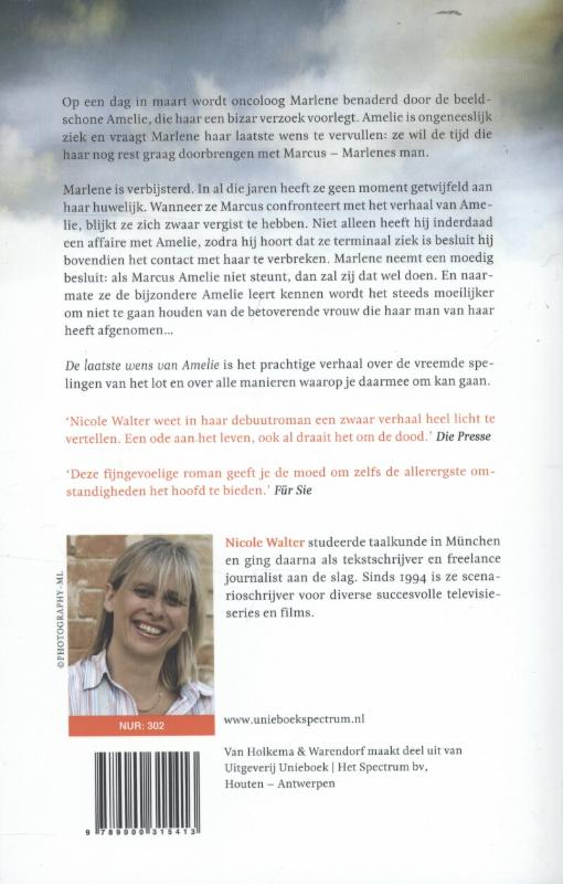 Achterkant van De laatste wens van Amelie