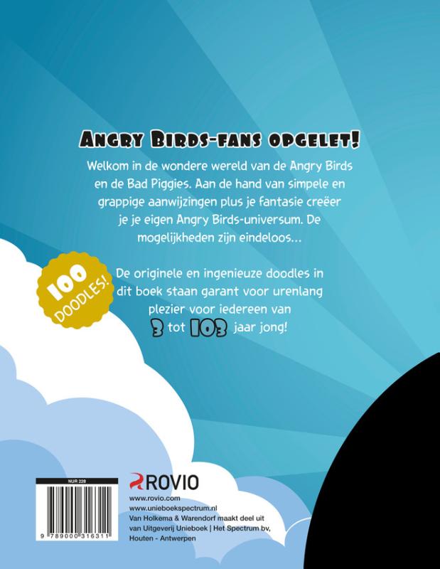 Achterkant van Angry Birds Het grote zwarte doodleboek