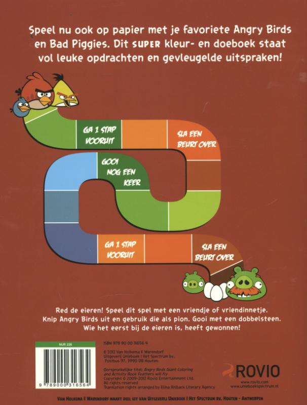 Achterkant van Angry Birds Veren vliegen in het rond