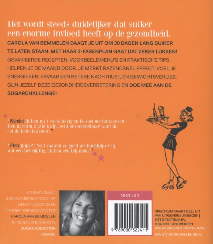 Achterkant van 100% suikervrij in 30 dagen