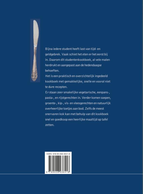 Achterkant van Studentenkookboek