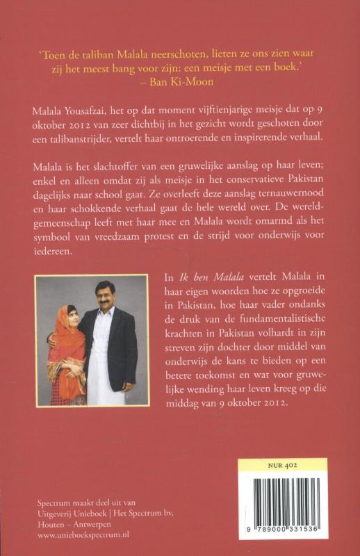 Achterkant van Ik ben Malala