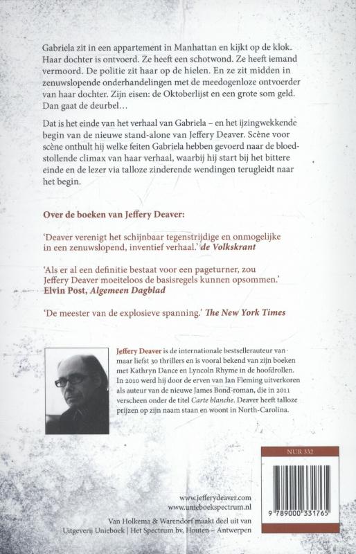 Achterkant van De oktoberlijst