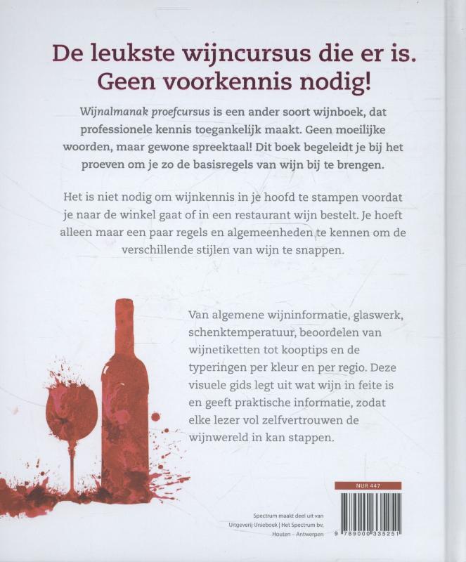Achterkant van Wijnalmanak proefcursus