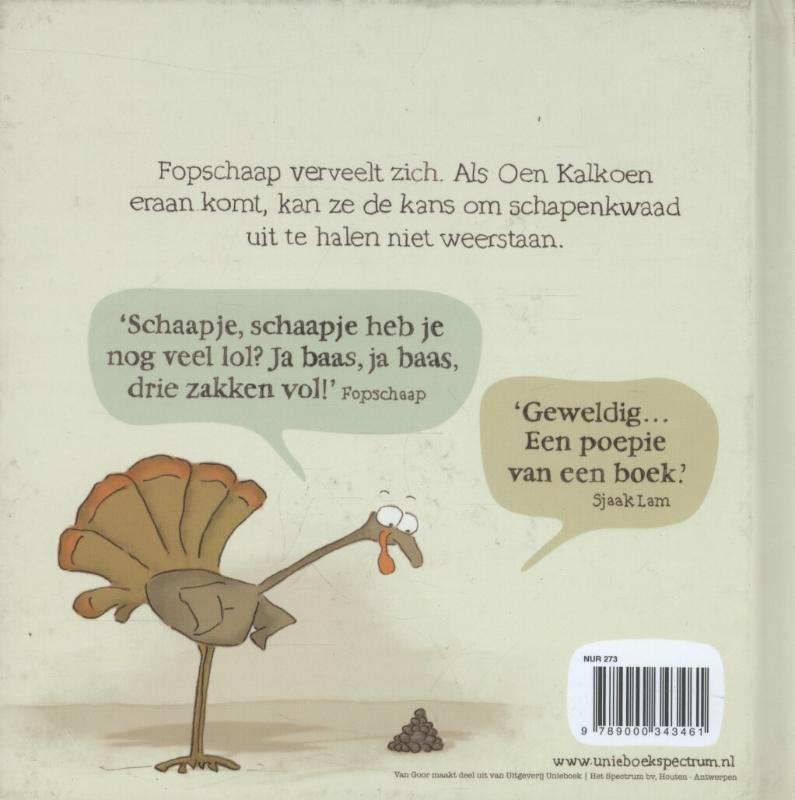 Achterkant van Ha Ha Fopschaap
