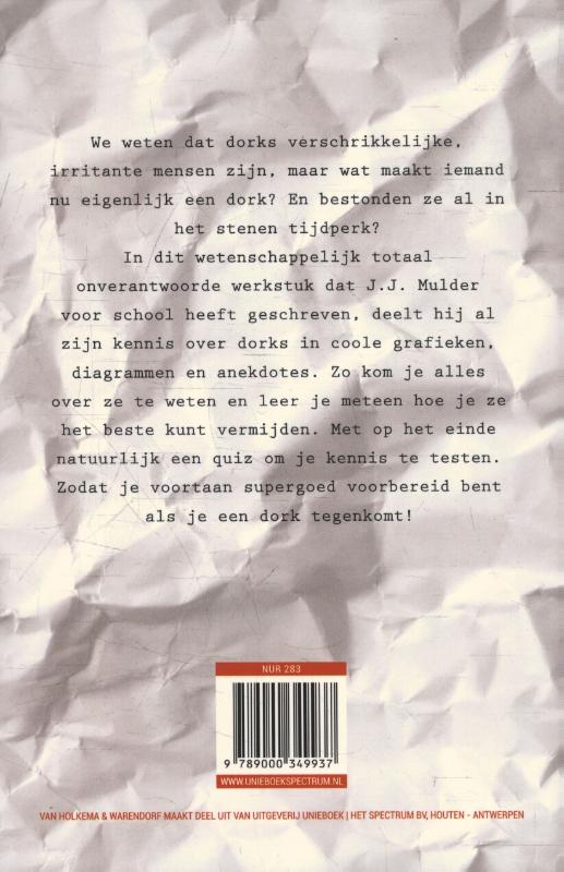 Achterkant van Totaal nutteloos wetenschappelijk onderzoek naar Dorks