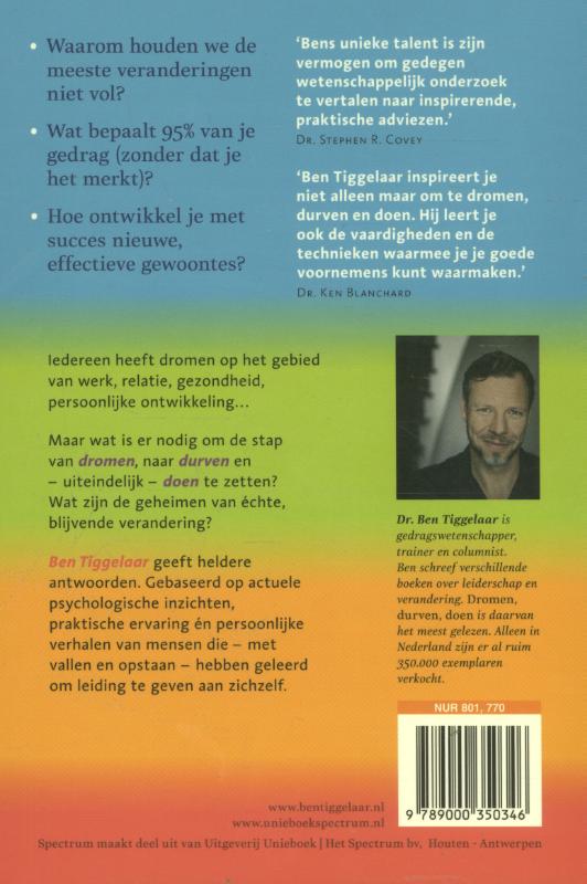 Achterkant van Dromen, Durven, Doen