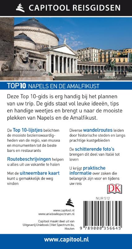 Achterkant van Napels en de Amalfikust