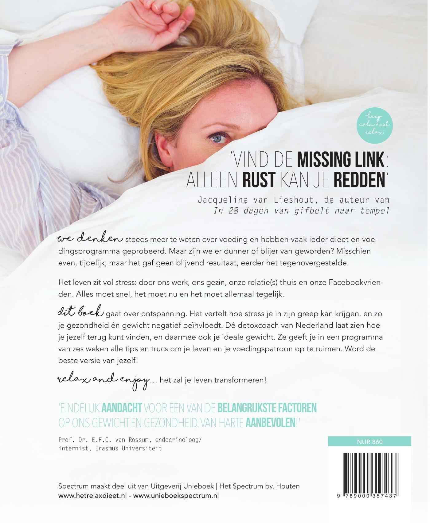 Achterkant van Het relax Dieet