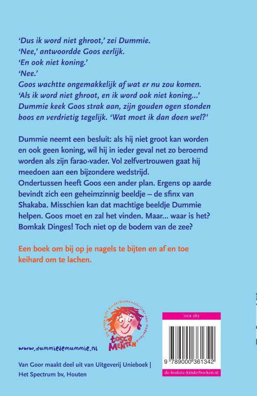 Achterkant van Dummie de mummie en de sfinx van Shakaba