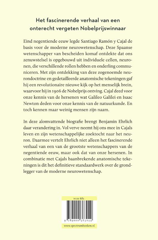 Achterkant van De vader van de moderne neurowetenschap