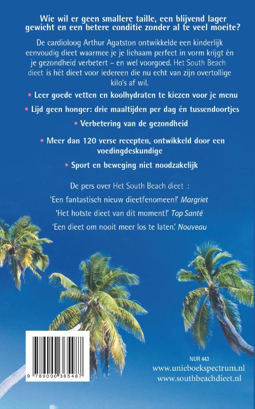 Achterkant van Het South Beach Dieet