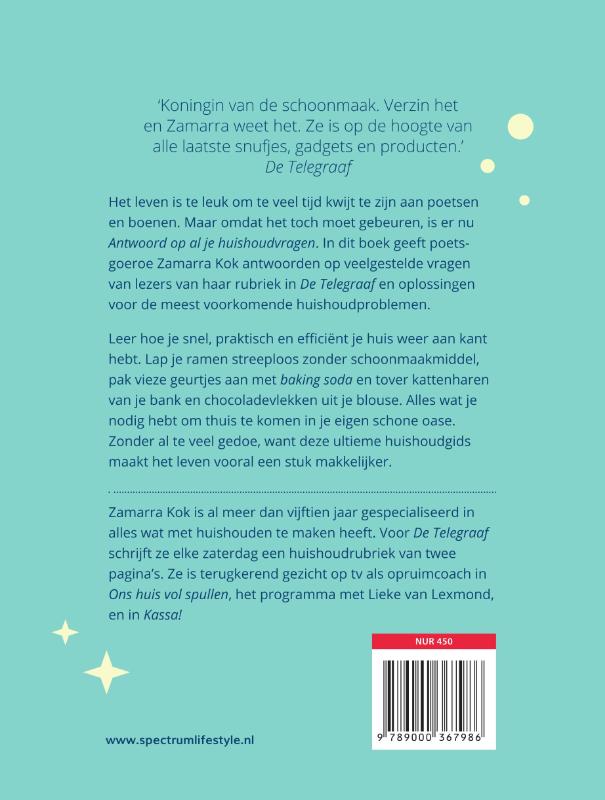 Achterkant van Antwoord op al je huishoudvragen