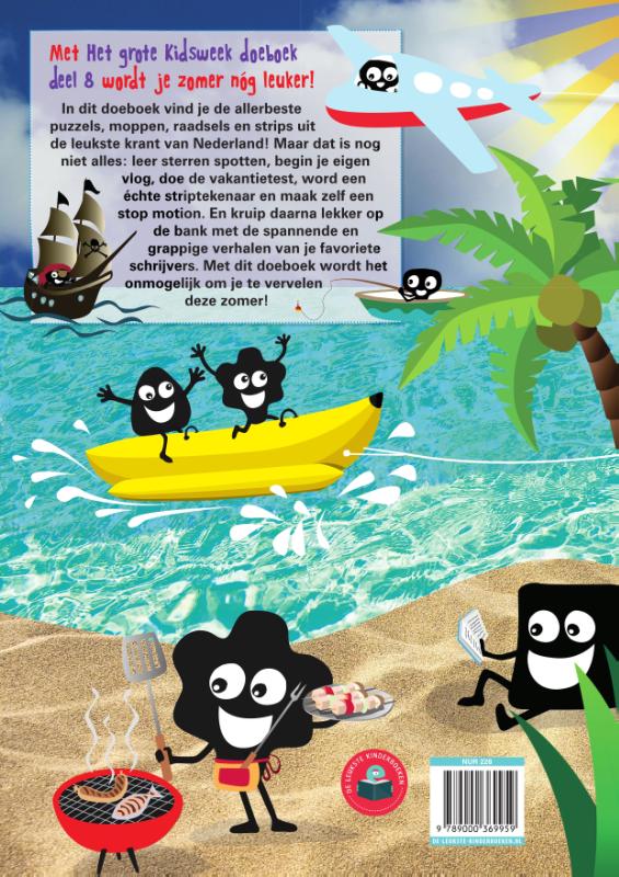 Achterkant van Het grote Kidsweek doeboek deel 8
