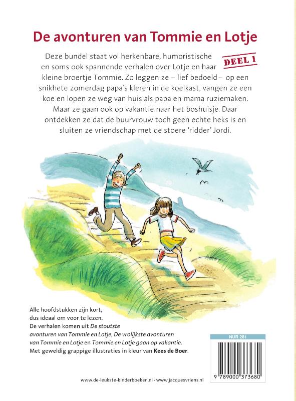 Achterkant van De avonturen van Tommie en Lotje deel 1