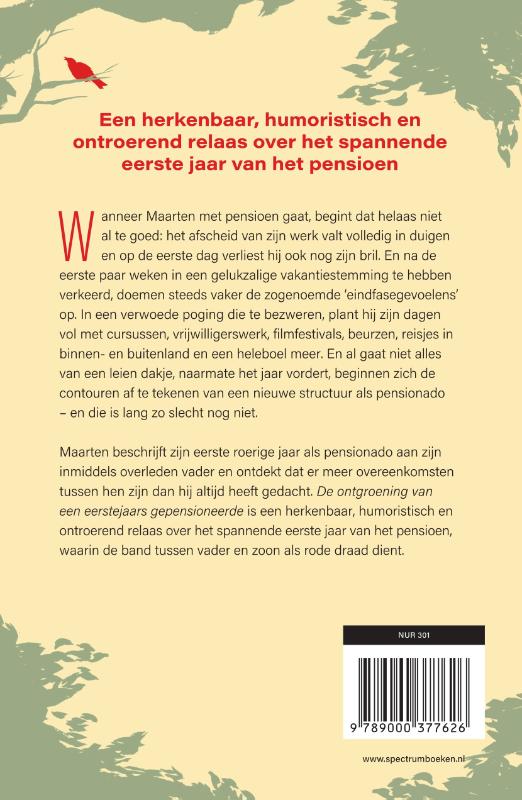 Achterkant van De ontgroening van een eerstejaars gepensioneerde
