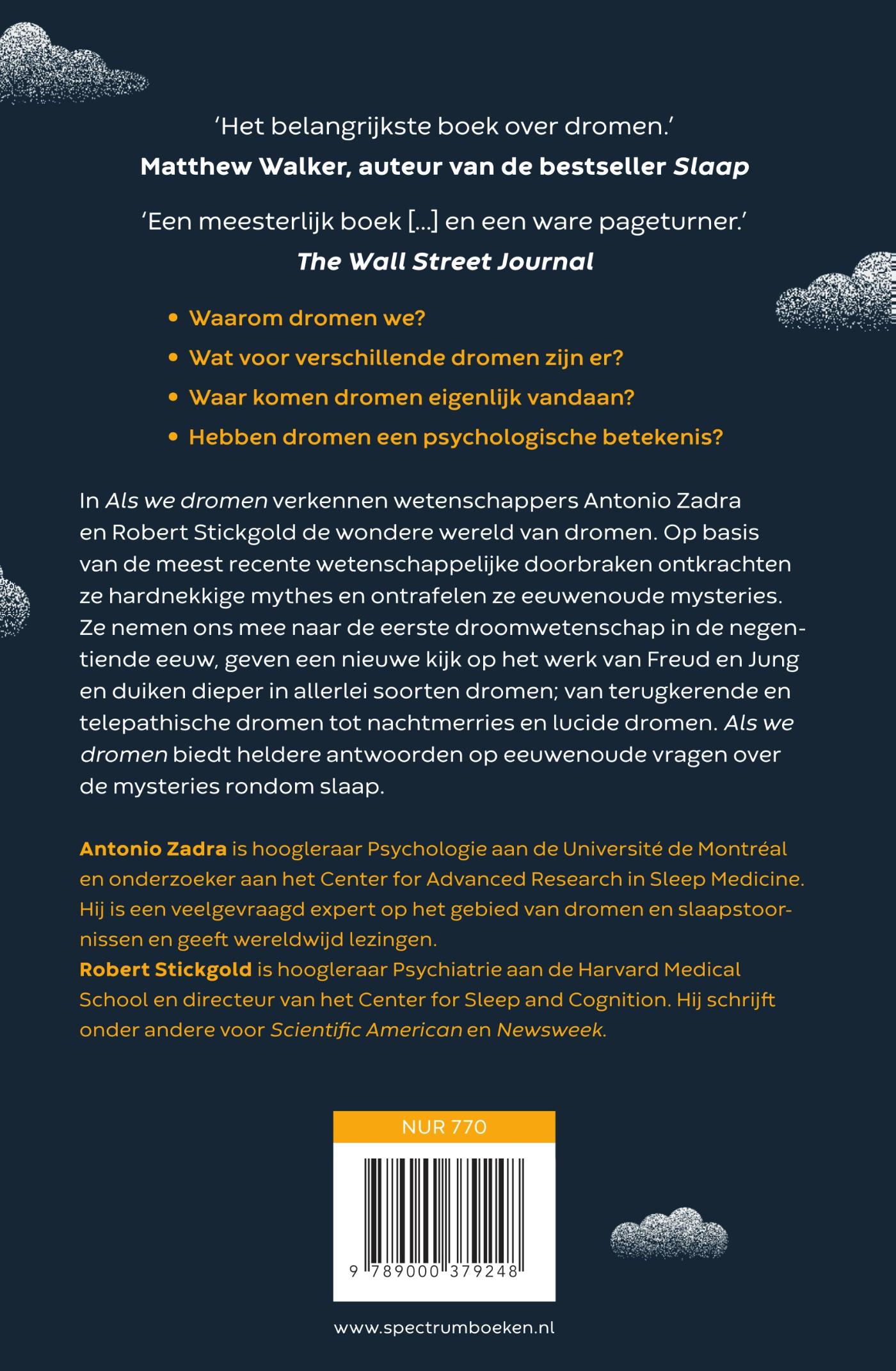 Achterkant van Als we dromen