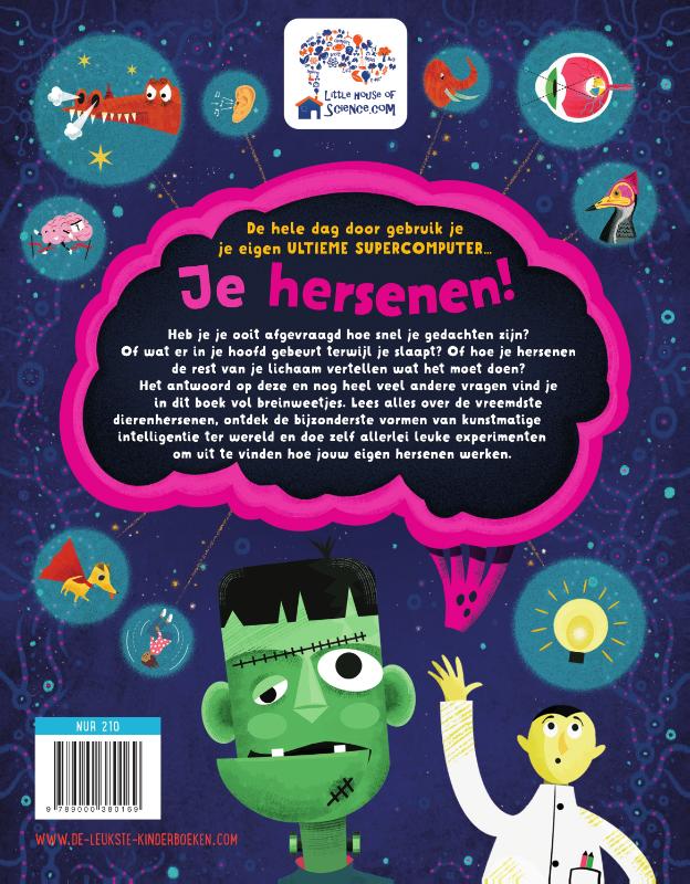 Achterkant van Dit boek zit vol met hersenen