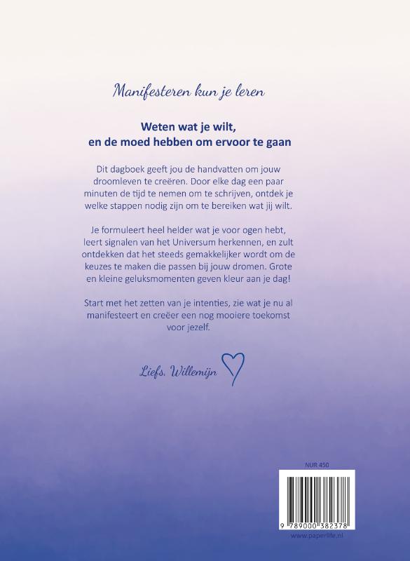 Achterkant van Manifestatie dagboek
