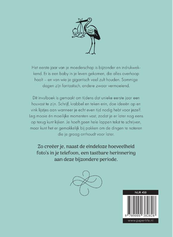 Achterkant van Mijn eerste jaar als moeder