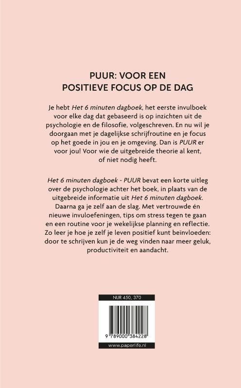 Achterkant van Het 6 minuten dagboek Puur