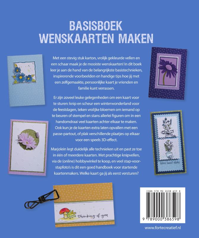 Achterkant van Basisboek wenskaarten maken