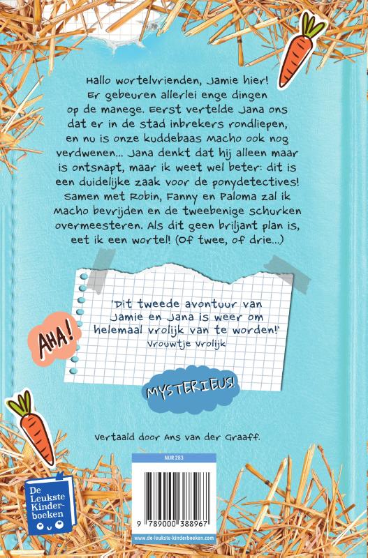 Achterkant van Pony Jamie - Gewoon geweldig! Agent nul nul wortel in actie