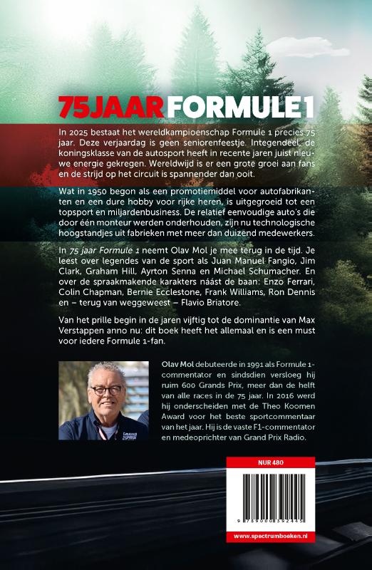 Achterkant van 75 jaar Formule 1