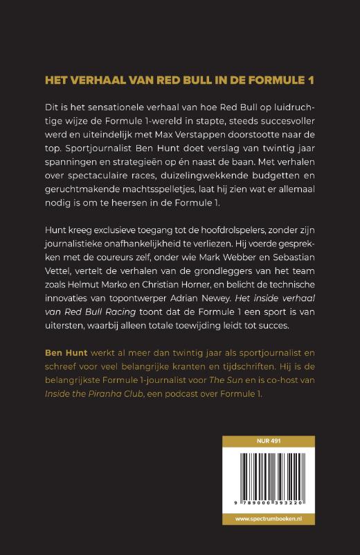 Achterkant van Het inside verhaal van Red Bull Racing