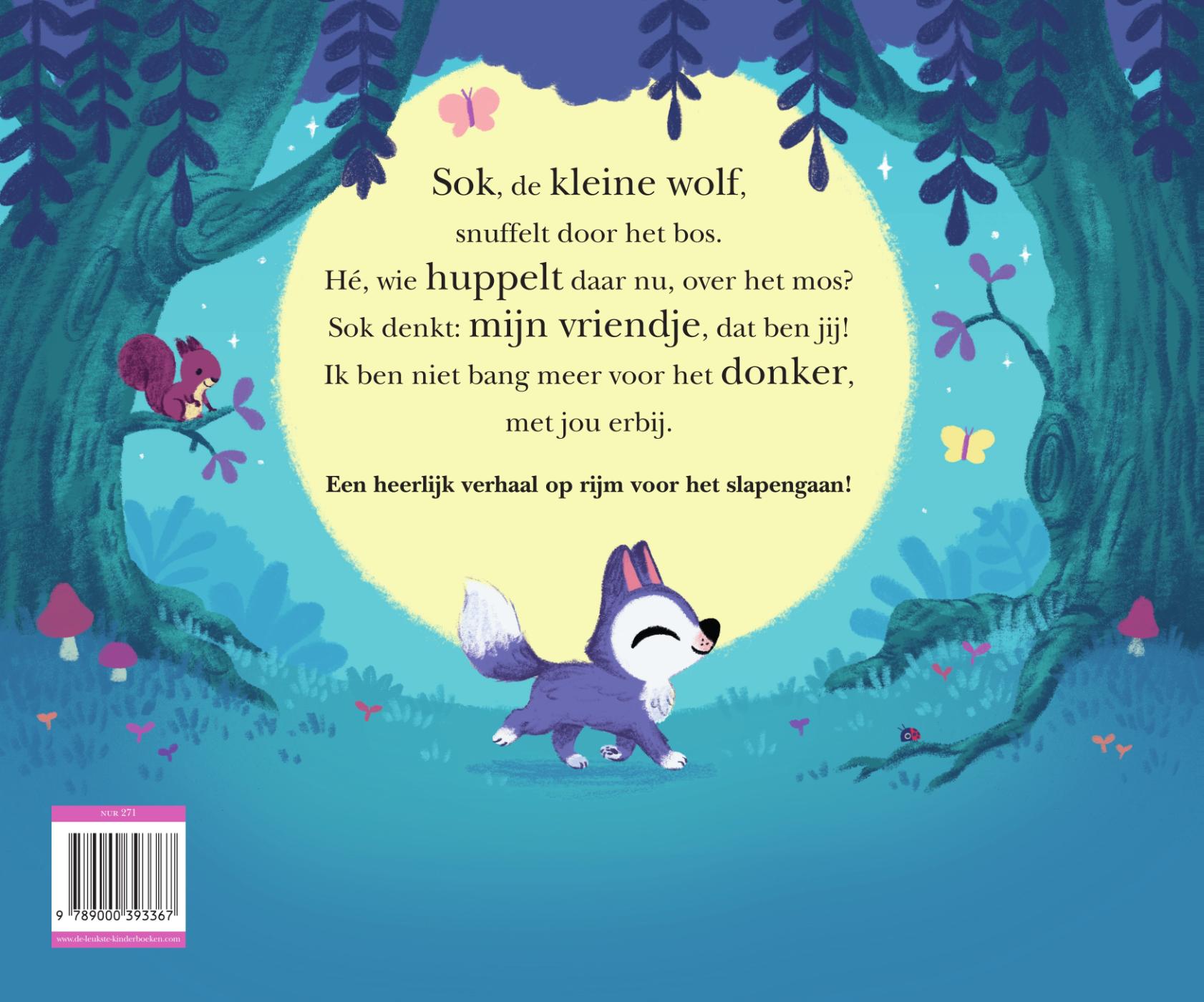Achterkant van Over tien minuutjes naar bed, kleine wolf