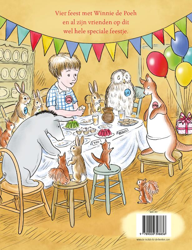 Achterkant van Winnie de Poeh en het feestje