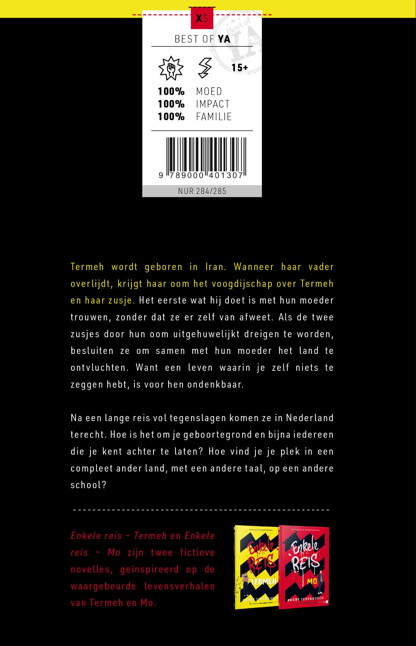 Achterkant van Enkele reis - Termeh