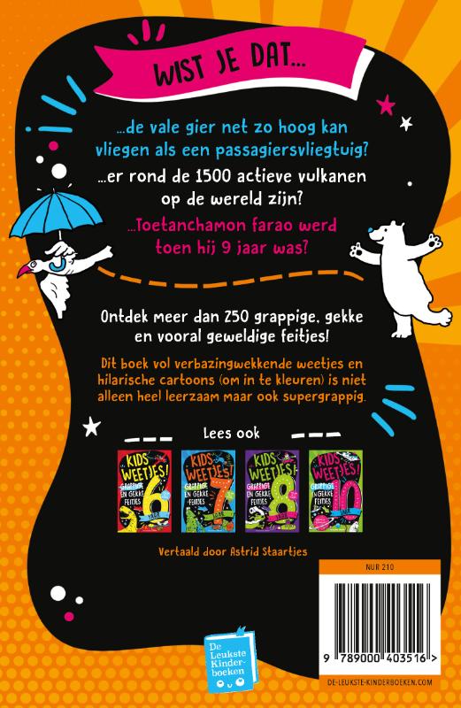 Achterkant van Kidsweetjes! Grappige en gekke feitjes - 9 jaar