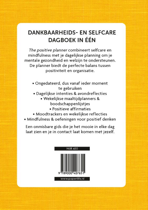 Achterkant van The positive planner