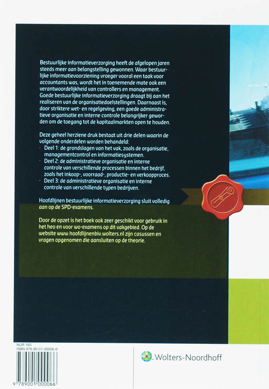 Achterkant van Hoofdlijnen bestuurlijke informatieverzorging