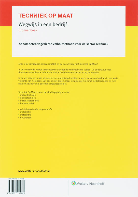 Achterkant van Wegwijs in een bedrijf