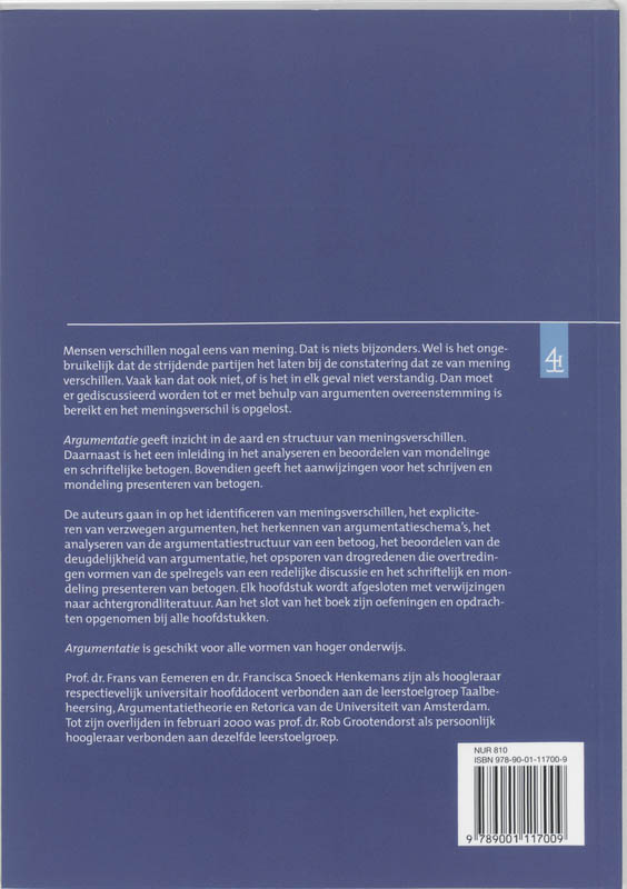 Achterkant van Argumentatie