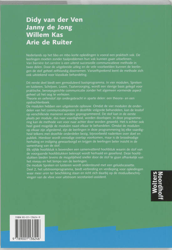 Achterkant van Opdrachtenboek