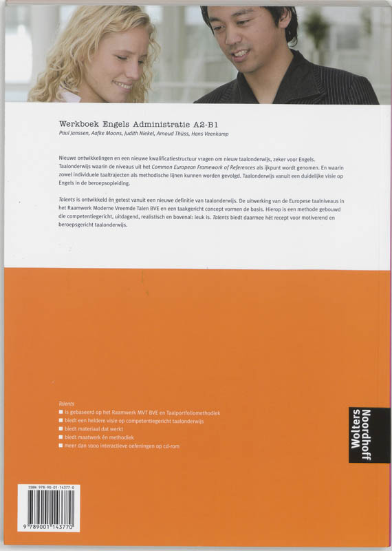 Achterkant van werkboek engels administratie