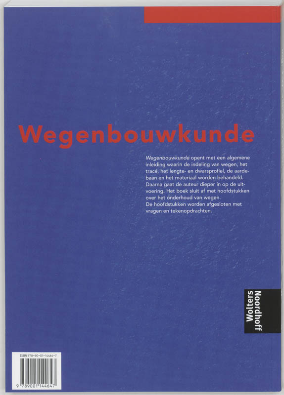 Achterkant van Wegenbouwkunde
