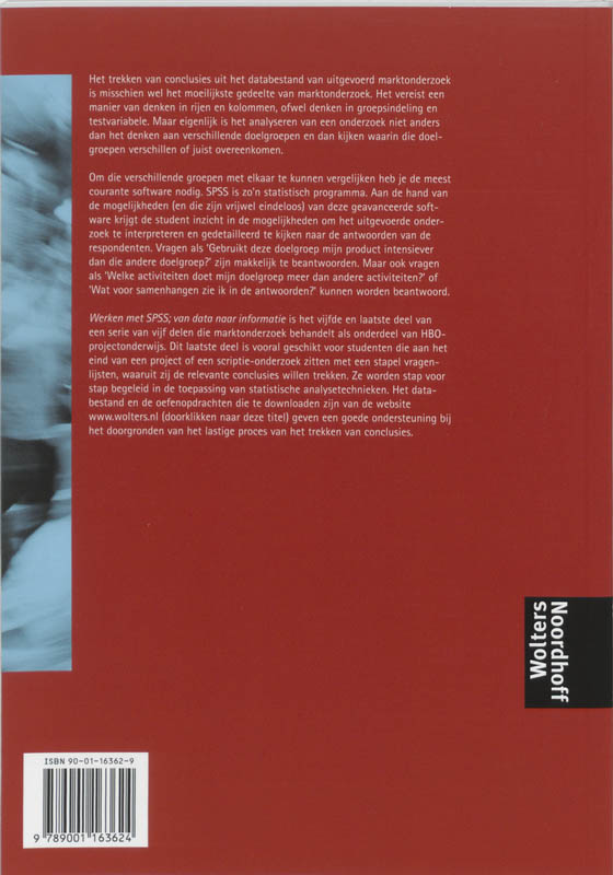 Achterkant van Werken met SPSS