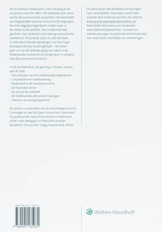 Achterkant van De economie in Nederland